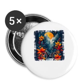 Illustration de VTT - Lot de 5 grands badges (56 mm) - blanc - Devant