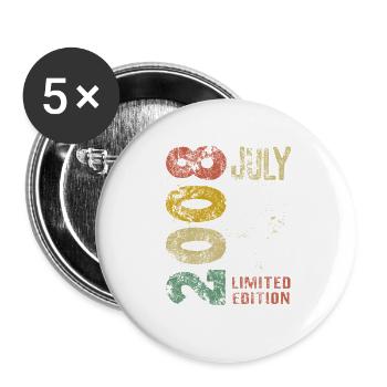 Limited Edition July 2008 Geburtstag Geschenk - Buttons groß 56 mm (5er Pack) - Weiß - Vorne