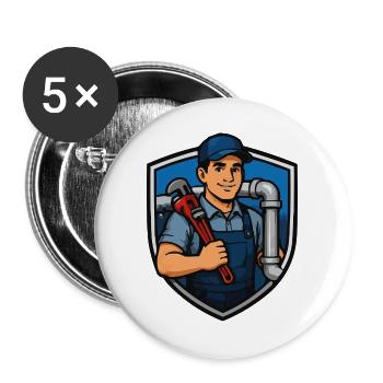 Sanitary hero with wrench - Buttons large 2.2''/56 mm (5-pack) - white - Front