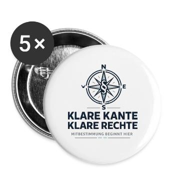 Klare Kante klare Rechte Mitbestimmung - Buttons groß 56 mm (5er Pack) - Weiß - Vorne