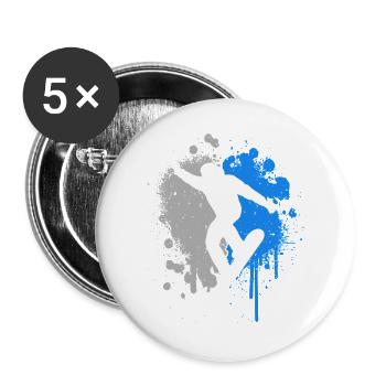 Snowboardeurs Splashs de Couleur Snowboard - Lot de 5 grands badges (56 mm) - blanc - Devant