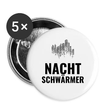 Nachtschwärmer - Buttons groß 56 mm (5er Pack) - Weiß - Vorne