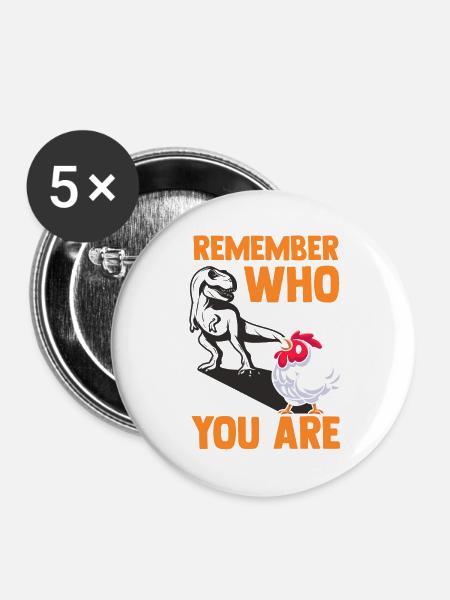 Farmer Rooster Flock Poultry Chicken - Buttons groß 56 mm (5er Pack) - Weiß