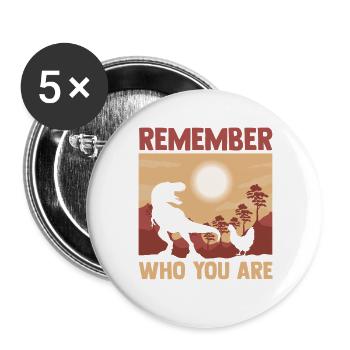 Farmer Rooster Flock Poultry Chicken - Buttons groß 56 mm (5er Pack) - Weiß - Vorne