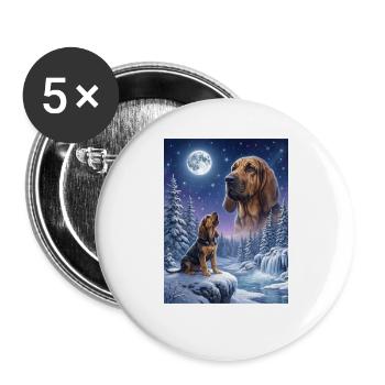 Hurlant vers la Lune Mème Chien Sanglier - Lot de 5 grands badges (56 mm) - blanc - Devant