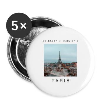 Paris - Lot de 5 grands badges (56 mm) - blanc - Devant