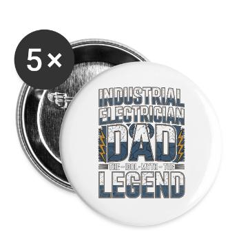 Industrial Electrician Dad The Repair Technician - Buttons groß 56 mm (5er Pack) - Weiß - Vorne