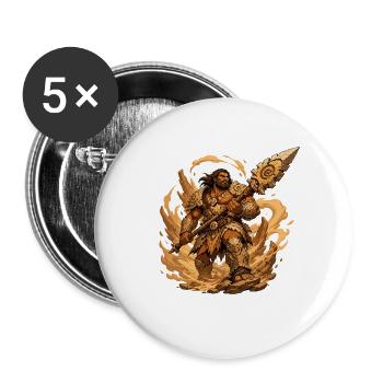 Barbare du Désert avec Lance Tonnerre - Lot de 5 grands badges (56 mm) - blanc - Devant