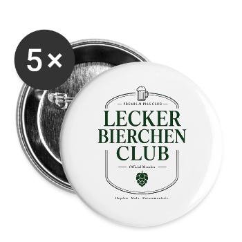 Lecker Bierchen Bier Motiv für Bierliebhaber - Buttons groß 56 mm (5er Pack) - Weiß - Vorne