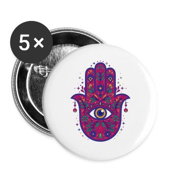 Spiritualité Géométrie sacrée Fleur de lotus - Lot de 5 grands badges (56 mm) - blanc - Devant