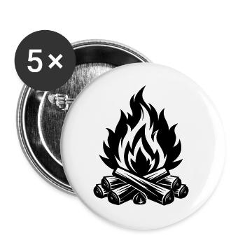 Feu de camp - Lot de 5 grands badges (56 mm) - blanc - Devant