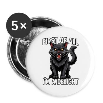 D’abord, je suis un plaisir - Lot de 5 grands badges (56 mm) - blanc - Devant