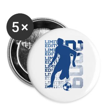 ÉDITION LIMITÉE 2009 FOOTBALL 17E ANNIVERSAIRE - Lot de 5 grands badges (56 mm) - blanc - Devant