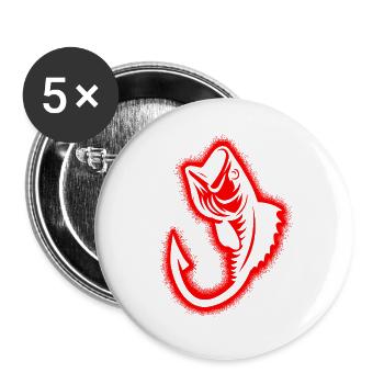 Pêcheurs Garçons Enfants Pêcheurs Hommes - Lot de 5 grands badges (56 mm) - blanc - Devant