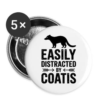 Coatis Sayings Funny Coatis Gift - Buttons large 2.2''/56 mm (5-pack) - white - Front