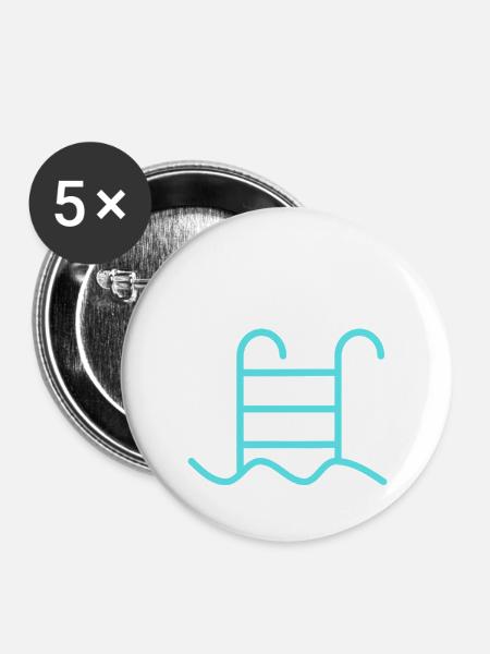 Pool Mode – Einfach abtauchen - Buttons groß 56 mm (5er Pack) - Weiß