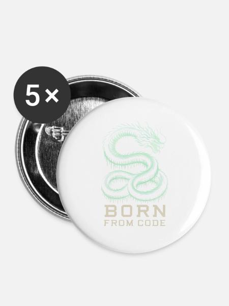 Programmierer – Coding Entwickler & Informatiker - Buttons groß 56 mm (5er Pack) - Weiß