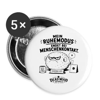 Mein Ruhemodus endet bei Menschenkontakt - Buttons groß 56 mm (5er Pack) - Weiß - Vorne