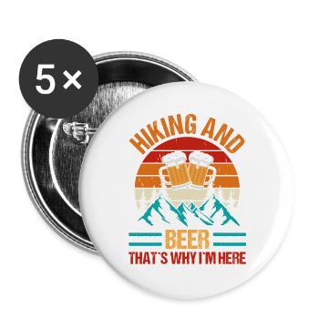 Hiking Mountain Trail Backpacking Outdoors Poaching - Buttons large 2.2''/56 mm (5-pack) - white - Front