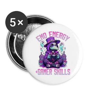 Pastel Goth Soft Goth Gaming Gamer - Lot de 5 grands badges (56 mm) - blanc - Devant