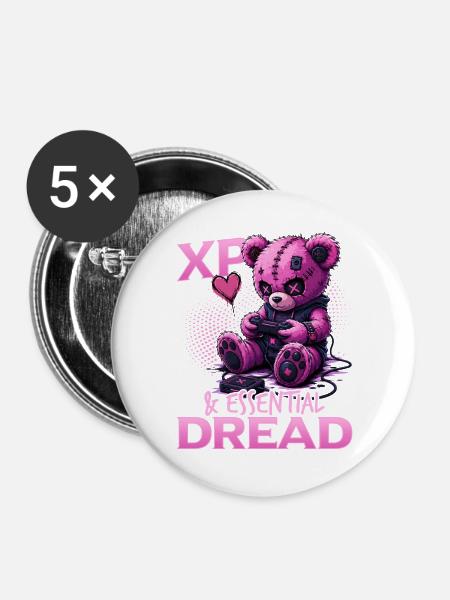 Pastel Goth Soft Goth Gaming Gamer - Buttons groß 56 mm (5er Pack) - Weiß