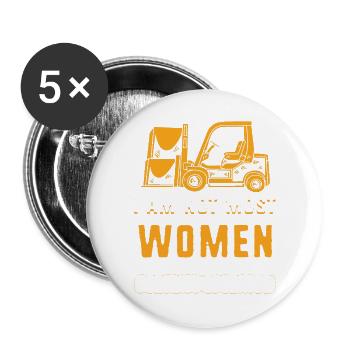 Forklift driver - Buttons large 2.2''/56 mm (5-pack) - white - Front