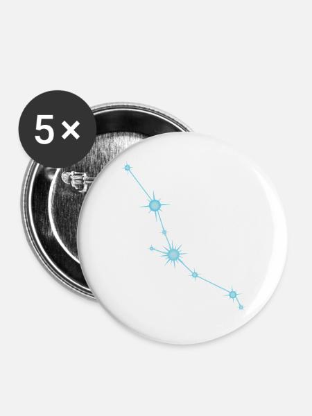 Stierstern Sternbild Sternzeichen Pastellblau - Buttons groß 56 mm (5er Pack) - Weiß