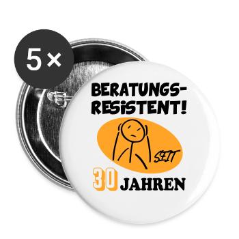 30 Jahre Und Es Geht Weiter – Comic Geburtstag - Buttons groß 56 mm (5er Pack) - Weiß - Vorne
