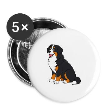 Cheerful Saint Bernard dog in cartoon style - Buttons large 2.2''/56 mm (5-pack) - white - Front