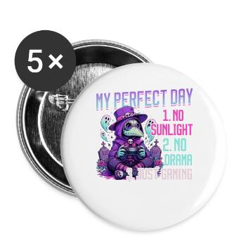 Pastel Goth Soft Goth Gaming Gamer - Buttons groß 56 mm (5er Pack) - Weiß - Vorne