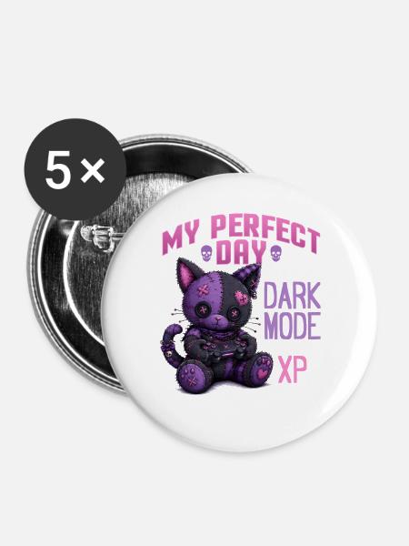 Pastel Goth Soft Goth Gaming Gamer - Buttons groß 56 mm (5er Pack) - Weiß