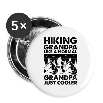 Hiking grandpa like a normal grandpa just cooler - Buttons large 2.2''/56 mm (5-pack) - white - Front