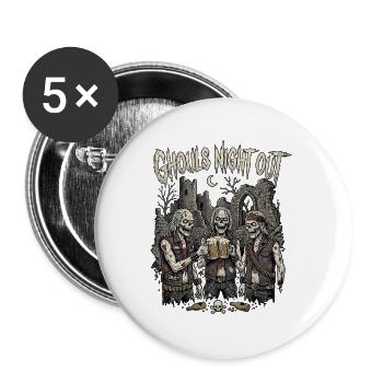 Zombie Rocker d’Halloween - Lot de 5 grands badges (56 mm) - blanc - Devant