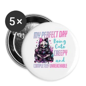 Pastel Goth Soft Goth Gaming Gamer - Lot de 5 grands badges (56 mm) - blanc - Devant