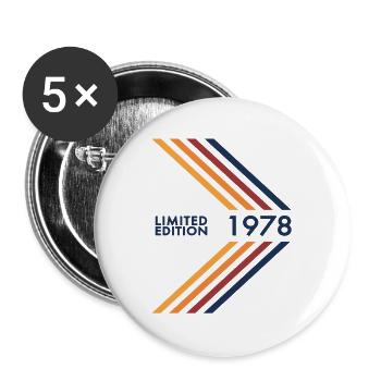1978 Limited Edition Birthday Man Wife Vintage - Buttons large 2.2''/56 mm (5-pack) - white - Front