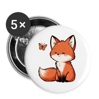 Fox Butterfly - Buttons large 2.2''/56 mm (5-pack) - white - Front