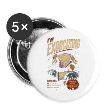Im Exorcising: Self Help Humor - Buttons large 2.2''/56 mm (5-pack) - white - Front