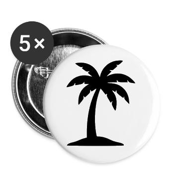 Palm Tree Summer Beach Vacation Sea Travel Gift - Buttons large 2.2''/56 mm (5-pack) - white - Front
