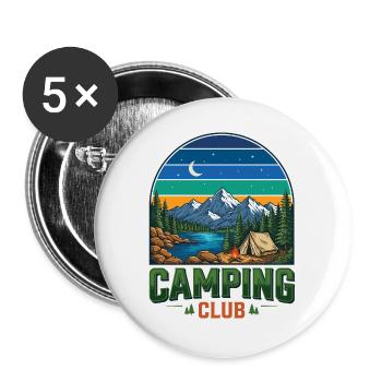 Hiking - Outdoor Adventure - Camping Club - Buttons large 2.2''/56 mm (5-pack) - white - Front