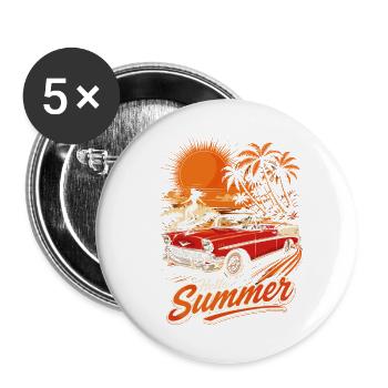 Summer Vintage Convertible and Surf - Buttons large 2.2''/56 mm (5-pack) - white - Front