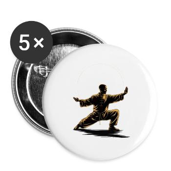 Tai Chi Zen Meditation – Chi Qigong Training - Buttons large 2.2''/56 mm (5-pack) - white - Front