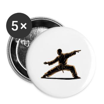 Tai Chi Zen Meditation – Chi Qigong Training - Buttons large 2.2''/56 mm (5-pack) - white - Front