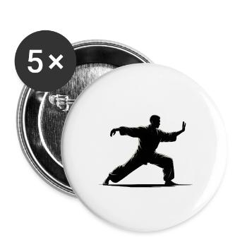 Méditation Zen du Tai Chi – Entraînement au Chi Qigong - Lot de 5 grands badges (56 mm) - blanc - Devant