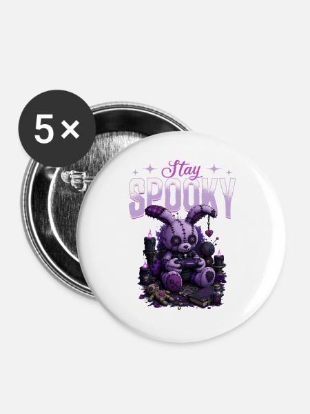 Pastel Goth Soft Goth Gaming Gamer - Buttons groß 56 mm (5er Pack) - Weiß