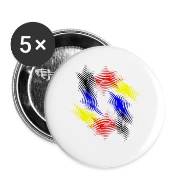 Colour Swirl Rhythms - Buttons large 2.2''/56 mm (5-pack) - white - Front