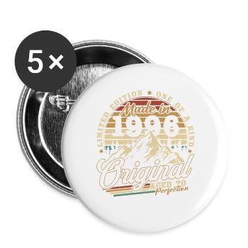 1996 Vintage Vintage Birthday Gift Retro - Buttons large 2.2''/56 mm (5-pack) - white - Front