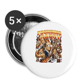 Founding Father Ben Franklin, July 4 - Buttons large 2.2''/56 mm (5-pack) - white - Front