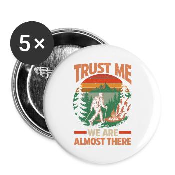 Hiking Mountain Trail Backpacking Outdoors Poaching - Buttons large 2.2''/56 mm (5-pack) - white - Front