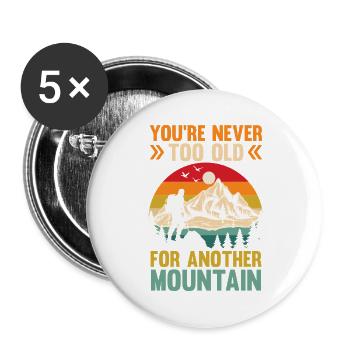 Randonnée sur sentier de montagne Randonnée en plein air Braconnage - Lot de 5 grands badges (56 mm) - blanc - Devant