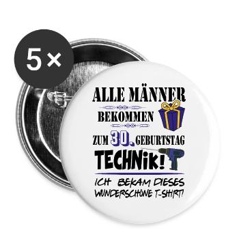 30. Geburtstag Handwerker Technik Werkzeug - Buttons groß 56 mm (5er Pack) - Weiß - Vorne